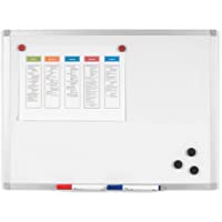Los mejores  - BoardsPlus - Pizarra blanca magnética con marco de aluminio y bandeja- 60 x 45 cm